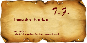 Tamaska Farkas névjegykártya